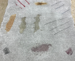 carpet cleaning Bristol Dirty stained carpet - lipstick, shoe polish, jam, wine